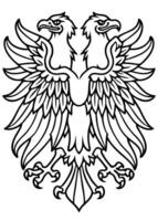 Two eagles with wings in black and white vector