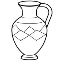 Ancient vase coloring page vector