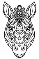 A zebra head with a patterned design on it vector