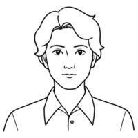 A man's face in a black and white drawing vector