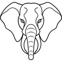 An elephant head with tusks on a white background vector