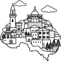 Italy map outline illustration vector