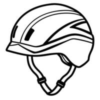 an image of climbing helmet silhouette with a white background, illustration line vector