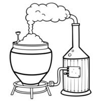brewing, illustration line art vector