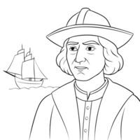 Coloring pages of the life of john columbus vector