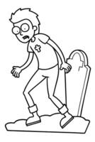 A cartoon character is walking on the grave vector