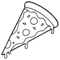 a delicious slice of pizza with pepperoni, cheese, and tomato sauce isolated on a white background, vector