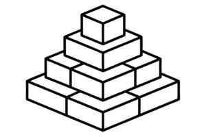 A pyramid of cubes on a white background vector