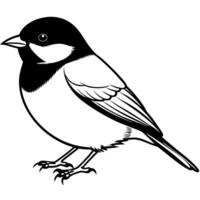 Black and white drawing of a bird vector
