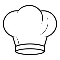 a chef hat silhouette style with white background, illustration line art vector