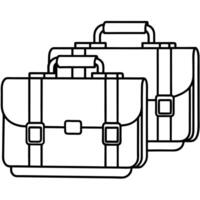 Two briefcases outline vector
