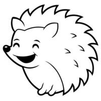 A hedgehog is smiling in this cartoon illustration vector