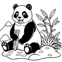 Panda bear coloring pages vector