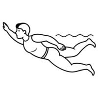 A man swimming in the water vector