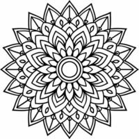 A black and white mandala coloring page vector