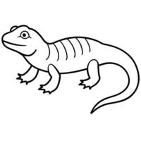 A lizard coloring page for kids vector