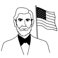 Abraham lincoln coloring pages vector