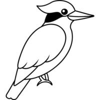 A black and white drawing of a bird vector