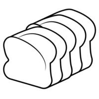 Bread slice outline vector