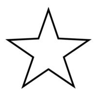 star icon symbol isolated on white background, illustration line art vector