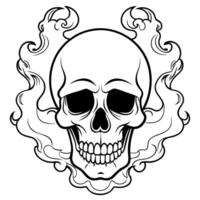 Skull with flames vector