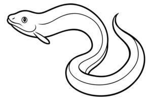 An outline of a snake with a long tail vector