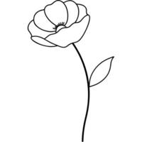 A flower outline coloring page vector