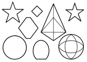 Geometric shapes coloring pages vector
