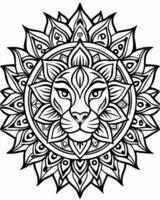A lion head in a mandala design vector