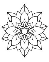 A flower coloring page with a large flower vector
