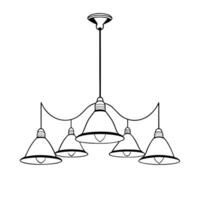 lighting and installation of light fixtures, illustration line art vector