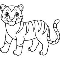 Tiger coloring pages for kids vector