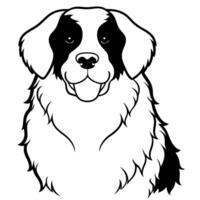 A black and white drawing of a dog vector