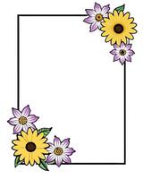 A flower border with a square frame vector