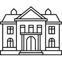 A black and white outline of a house vector