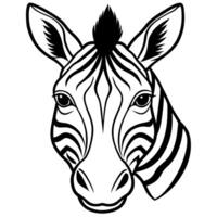 Zebra head outline vector