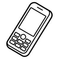 mobile icon, illustration line art vector