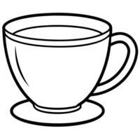 cup of tea, illustration line art vector