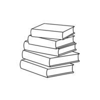 A black and white drawing of a stack of books vector