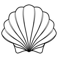 A black and white drawing of a shell vector
