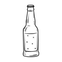 bottle of beer, illustration line art vector