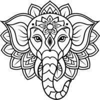 An elephant head with a mandala pattern on it vector