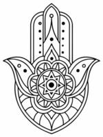 A hamsa hand with an ornate design vector