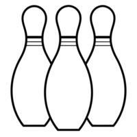 an image of bowling pins silhouette with a white background, illustration line art vector