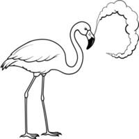 Flamingo coloring pages vector