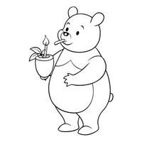 Winnie the pooh coloring pages vector