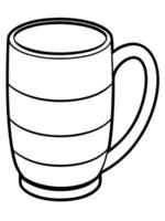 A black and white drawing of a cup vector