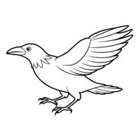 A black and white drawing of a bird flying vector