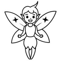 the tooth fariy, illustration line art vector