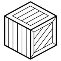 A black and white drawing of a box vector